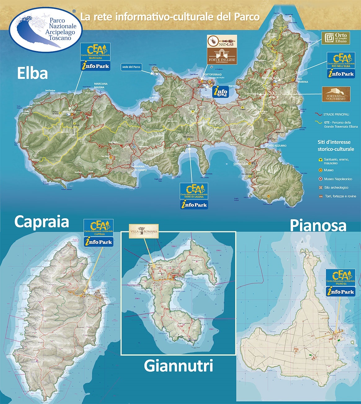 Mappa dei CEA e Centri Visite del Parco